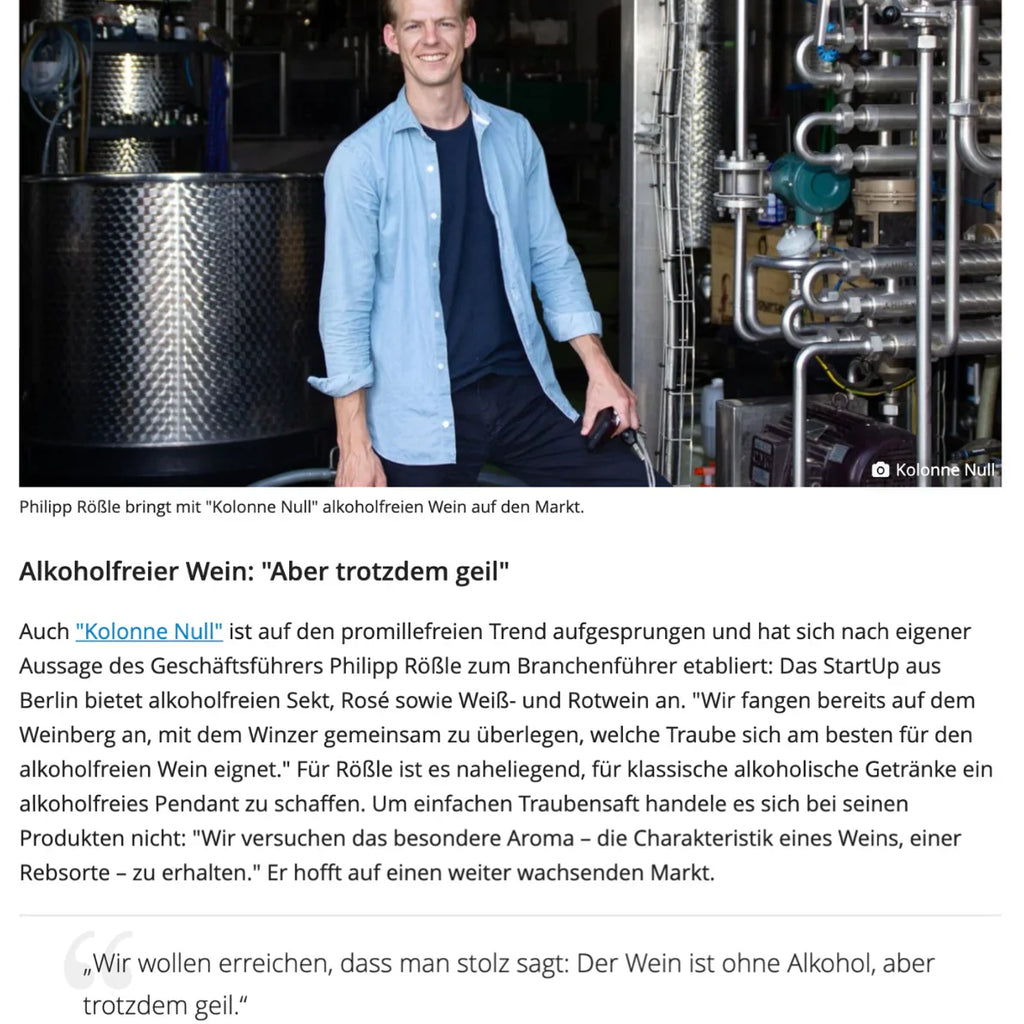 "OHNE ALKOHOL, ABER TROTZDEM GEIL" (NHZ)
